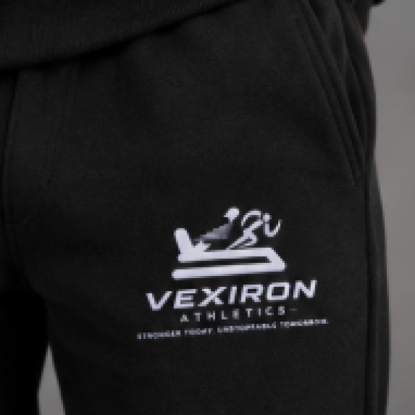 Men’s Black Premium Hoodie & Jogger Tracksuit Set – Vexiron Edition
