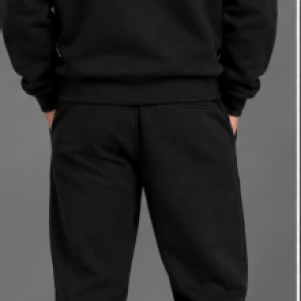 Men’s Black Premium Hoodie & Jogger Tracksuit Set – Vexiron Edition