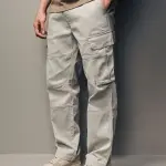 Men's Premium Folded Light Beige Cargo Pants