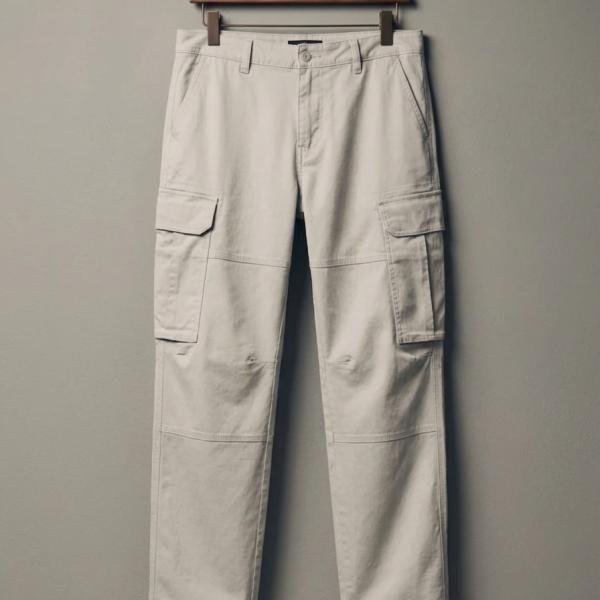 Men's Premium Folded Light Beige Cargo Pants