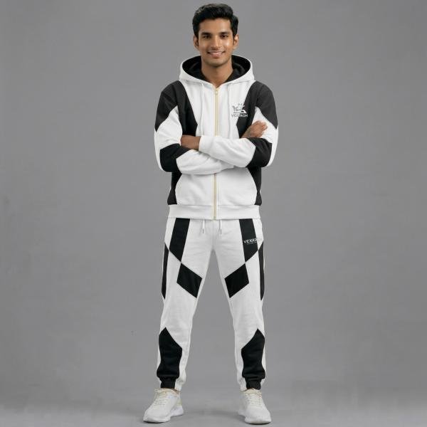 Men’s Color Block Tracksuit Set – Half-Zip Pullover & Matching Pants | RENEX Sportswear